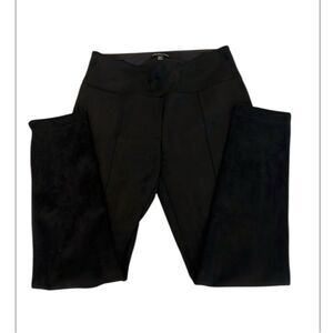 NWOT Andrew Marc size small black faux suede straight leg stretchy pull on pants